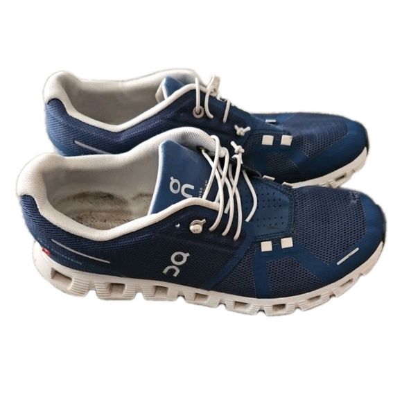 On Cloud Running Womens Blue Cloud 5 Shoe In Denim/White 9 - Picture 4 of 14